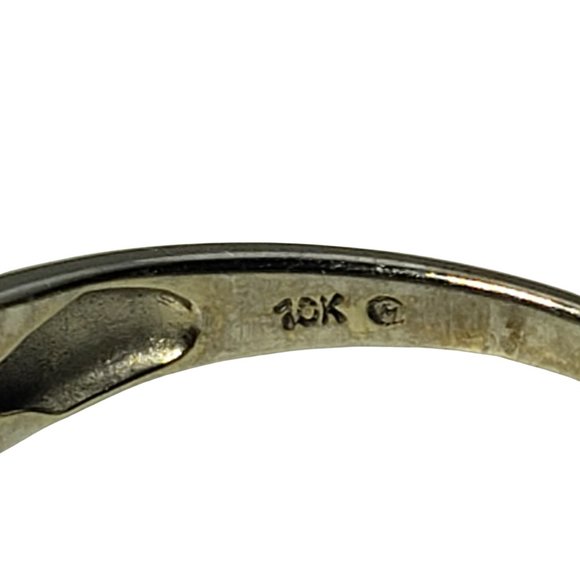 Vintage 10 Karat White Gold and Diamond Ring Size 8.25 #12326 - Picture 6 of 8